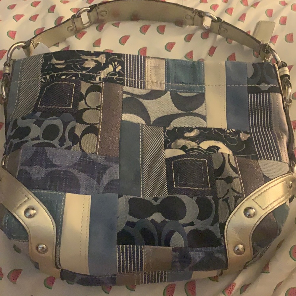 Bn Coach denim patchwork purse Carly